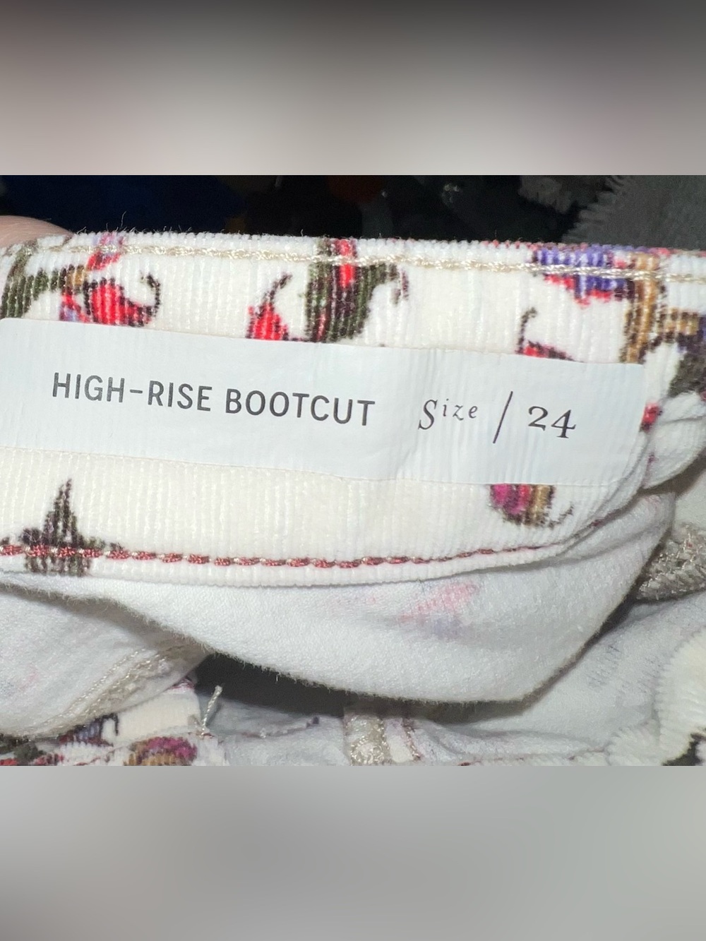 Anthropologie Pilcro And The Letterpress Floral Corduroy High Rise Bootcut Pants - Picture 5 of 7